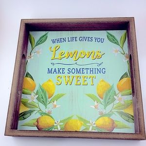 Square Wood Tray Lemons When Life Gives You Lemons Make Something Sweet Rustic